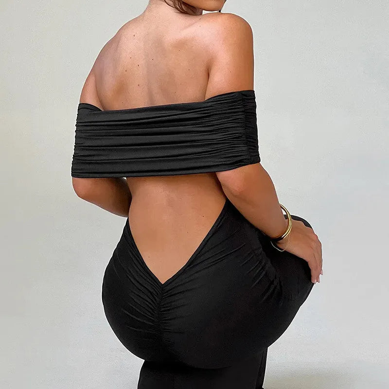 Off-Shoulder Backless Socialite Cocktail Dress