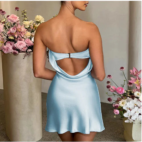 Off-Shoulder Tube Pullover Mini Dress