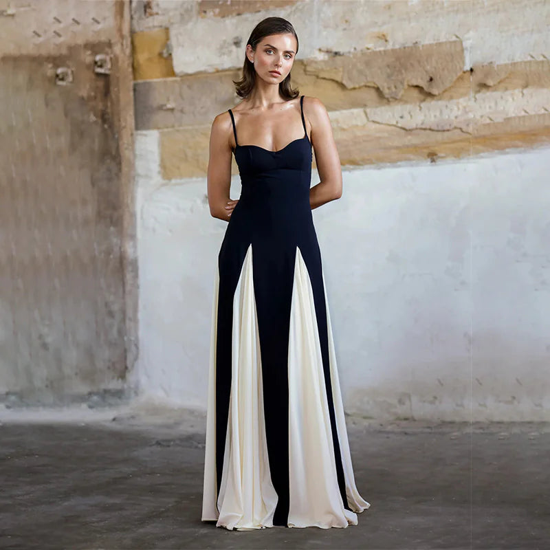 Contrast Detail Women’s Sling Dress