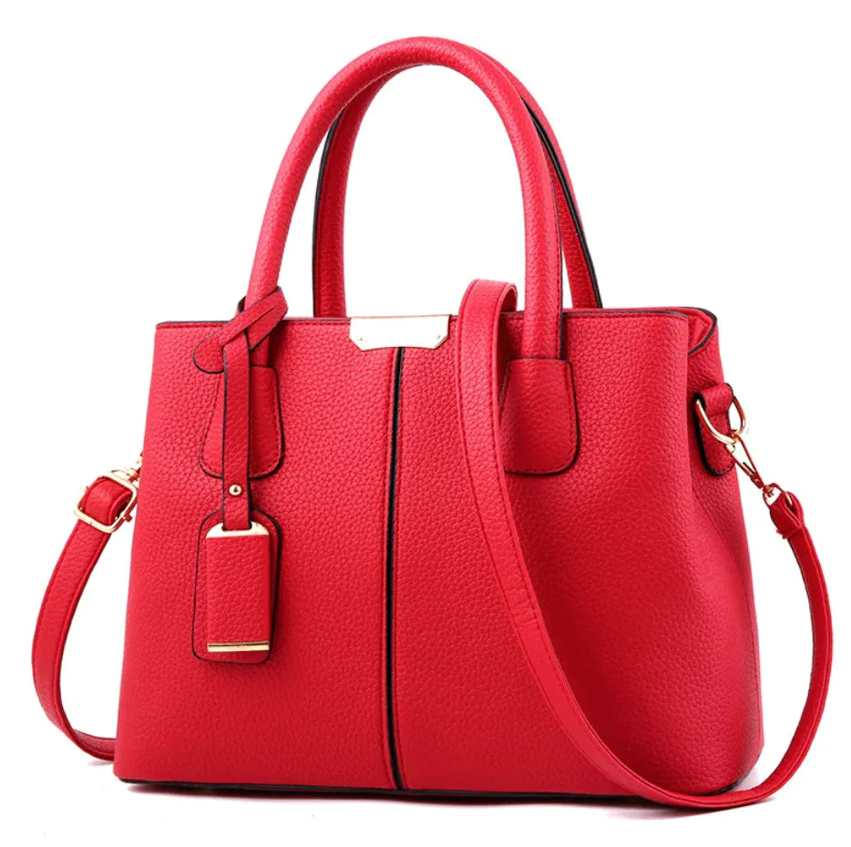 Litchi-Texture PU Single Shoulder Handbag