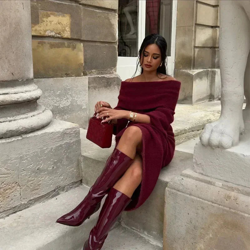 Slim Fit Off Shoulder Two Piece Set