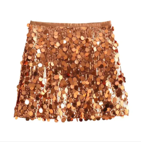 Body Hugging Sequin Sheath Mini Skirt