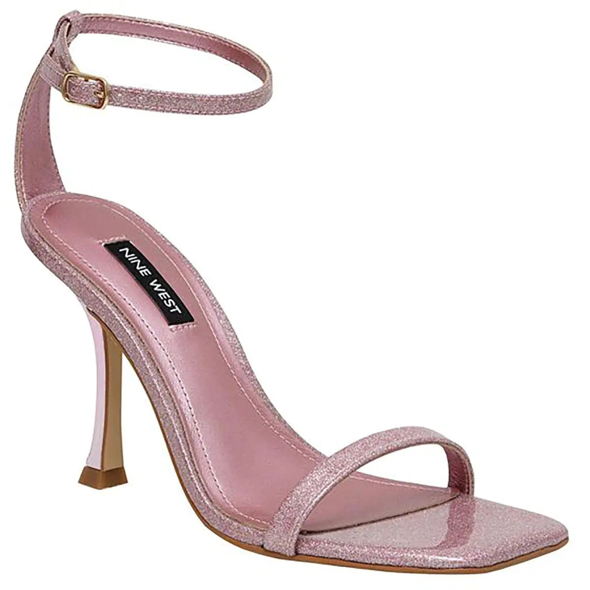 Pink Ankle Strap Dressy Block Heels